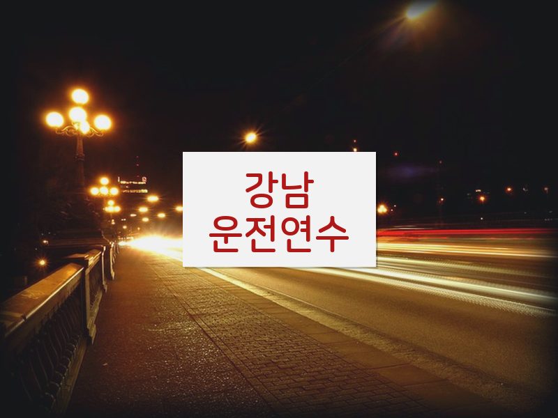 강남운전연수 후기