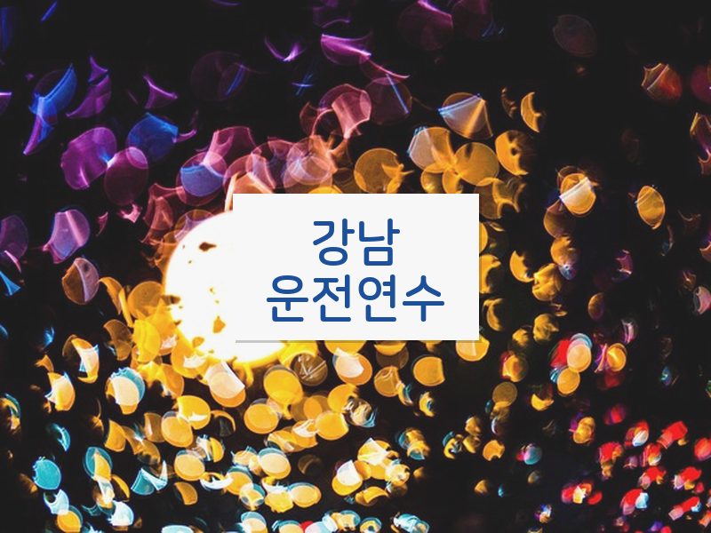 강남운전연수 후기