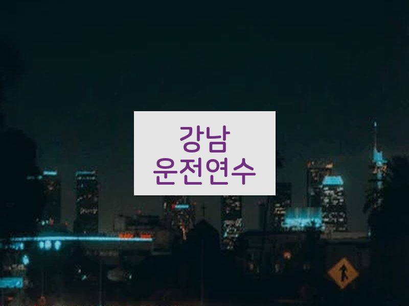 강남운전연수 후기