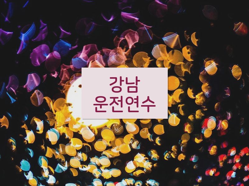 강남운전연수 후기