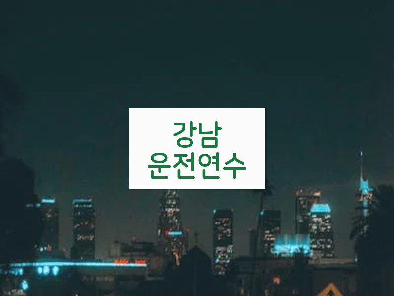 강남운전연수 후기