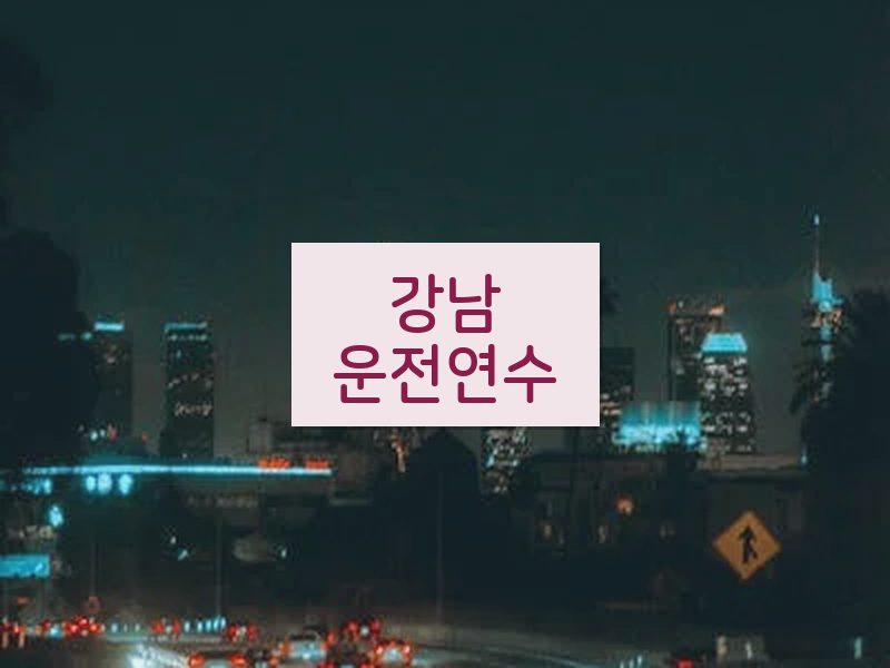 강남운전연수 후기