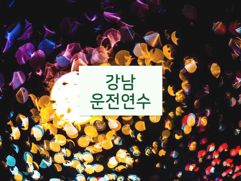 강남운전연수 후기