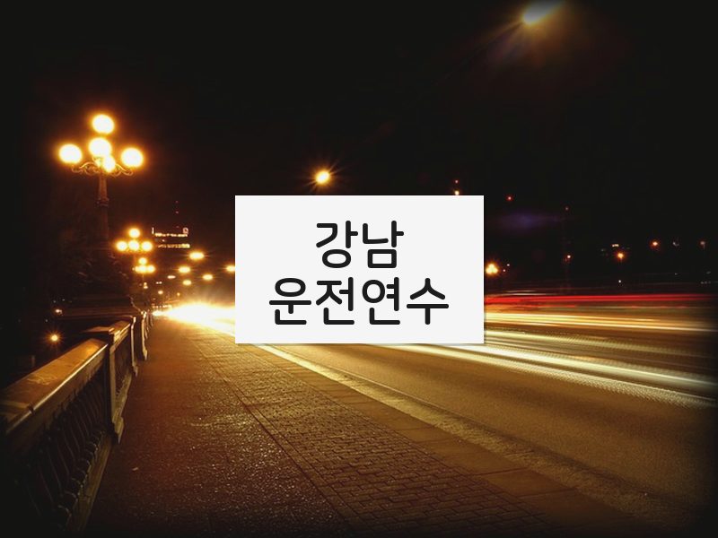 강남운전연수 후기