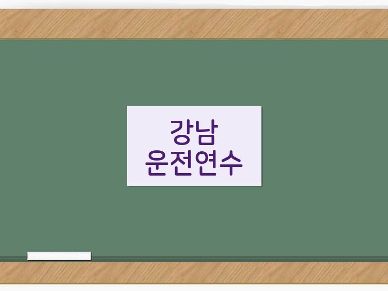 강남운전연수 후기