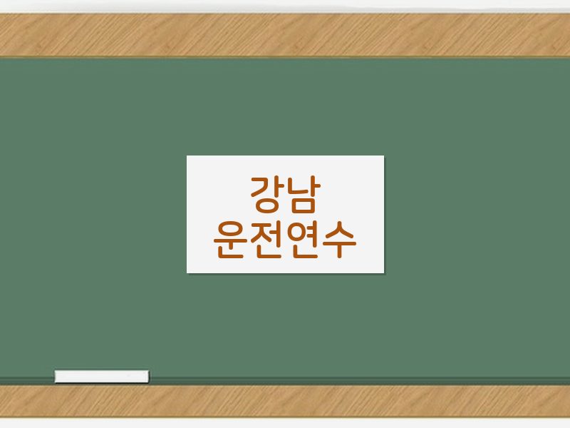 강남운전연수 후기