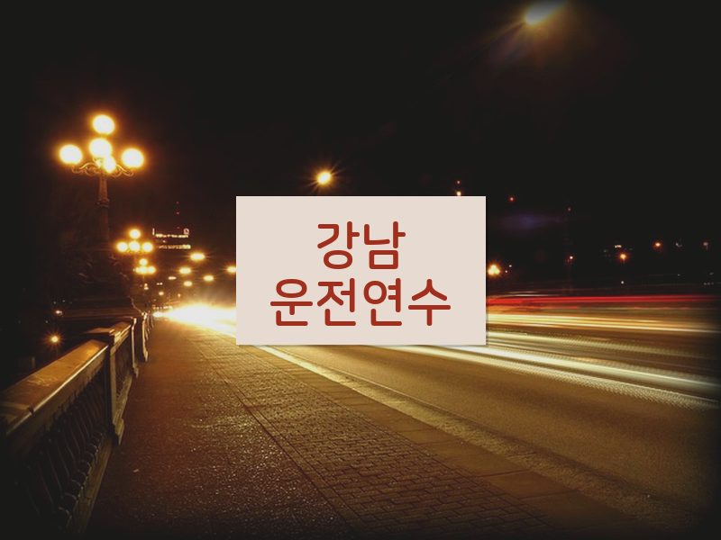 강남운전연수 후기