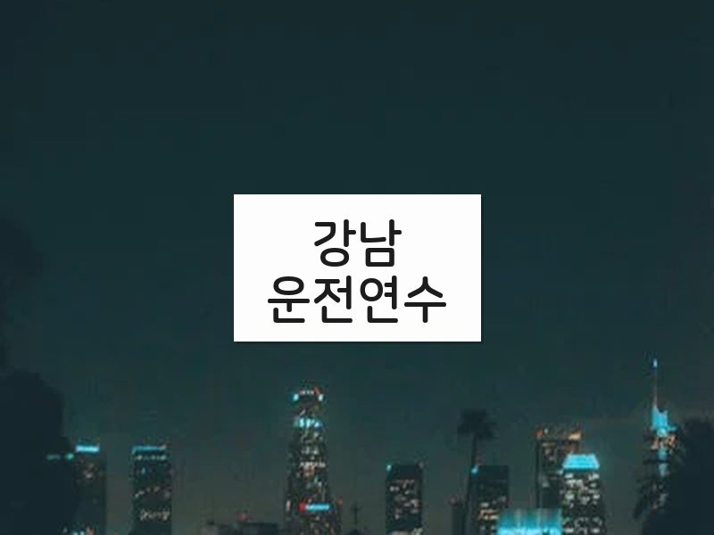 강남운전연수 후기
