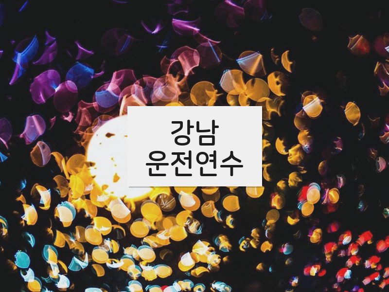 강남운전연수 후기