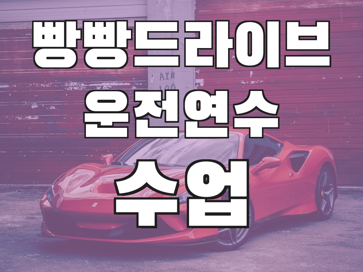 빵빵드라이브 운전연수 수업 - 맞춤 연수 프로그램
